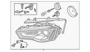 Фара передняя правая Audi A4 B8 13-16 рест ксенон
