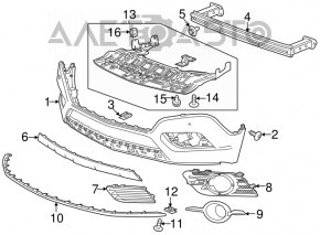 Защита переднего бампера нижняя Buick Encore 13-16
