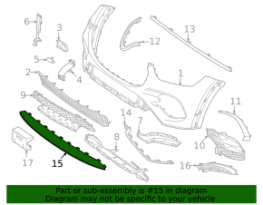 Ornament central bară față Mercedes W167 GLE 350 24-26 inferior