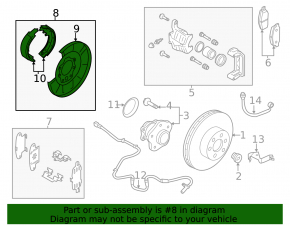 Кожух тормозного диска задний правый Infiniti JX35 QX60 13- с механизмом стояночного тормоза