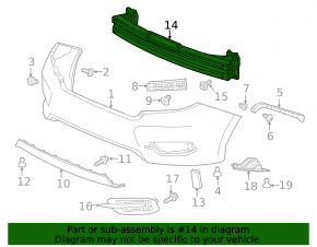 Усилитель заднего бампера Honda Civic X FC 16-21 4d ржавый