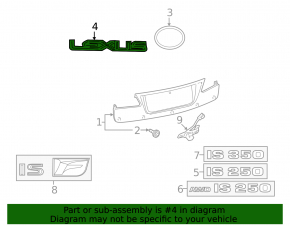 Эмблема надпись Lexus задняя Lexus IS250 IS300 IS350 06-14
