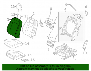 Водительское сидение Ford Mustang mk6 15-17 без airbag, кабрио, ткань