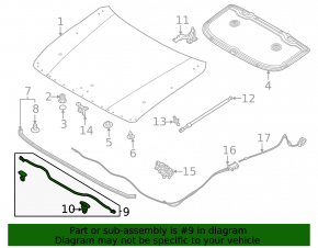Garnitură capotă spate Mazda CX-70 25-26 pe grilă