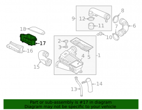 Воздухоприемник VW Jetta 11-18 USA 1.8T в сборе