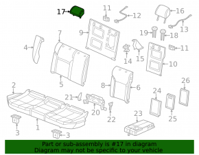 Подголовник 2 ряда центральный VW Jetta 11-16 USA кожа беж