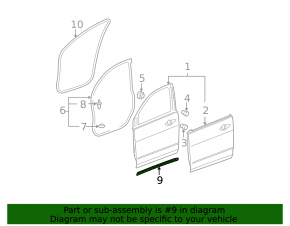 Молдинг двери нижний передней левой Acura MDX 07-13