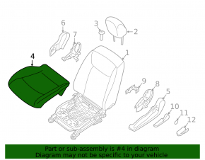 Tapițerie scaun șofer Nissan Leaf 13-17, piele neagră, perforată, încălzită, cutată