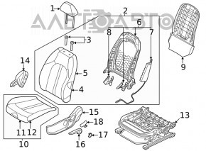 Водительское сидение Hyundai Sonata 20-22 без airbag, механическое, ткань черная