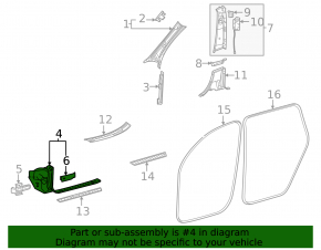 Prag interior ușă față dreapta, negru, zgâriat, Mercedes GLE 350 450 20-24