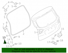 Отбойник двери багажника правый Ford C-max MK2 13-18 на кузове