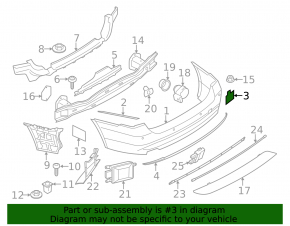 Заглушка буксировочного крюка заднего бампера BMW 4 F32/33/36 14-16
