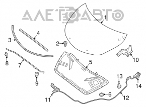 Замок капота Nissan Altima 13-16