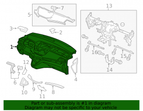 Торпедо передняя панель с AIRBAG Honda CRV 15-16 черная