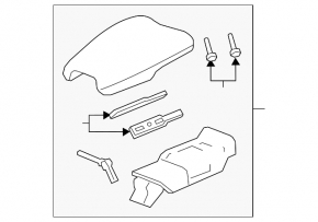 Консоль центральная подлокотник и подстаканники Honda HR-V 16-22