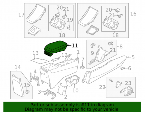 Подлокотник центральной консоли Hyundai Elantra UD 11-13 кожа, черный