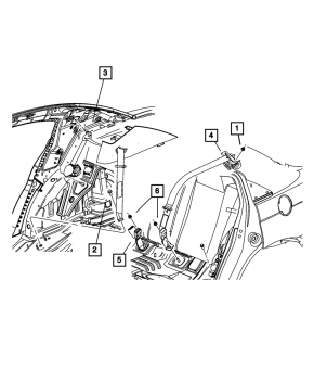 Ремень безопасности задний правый Chrysler 200 11-14 черн