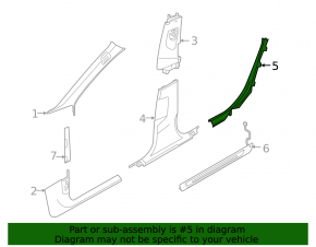 Накладка порога внутренняя задняя левая Audi A6 C8 19-25 черная