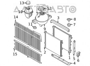 Ornament superior radiator BMW X3 G01 18-24 2.0T plastic