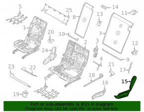 Husă control scaun spate dreapta pentru al doilea rând de scaune la BMW X7 G07 19-26, neagră, zgârieturi, topită