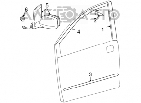 Зеркало боковое правое в сборе Toyota Sienna 04-10