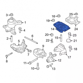 Подушка двигателя левая Ford Fusion mk5 13-20 1.5T, 1.6T, 2.0T, 2.5