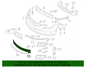 Нижняя решетка переднего бампера Mazda 6 09-13 черная структура