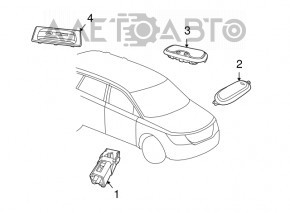Плафон освещения передний Dodge Journey 11-16 сер без люка, тип 2