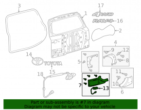 Накладка двери багажника под номер Toyota Rav4 06-08