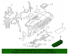 Накладка передней панели центральная Mercedes H247 GLA 21-26 черный глянец