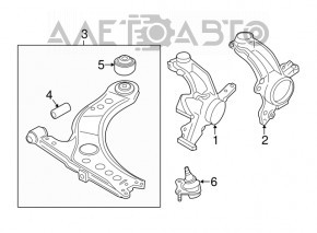 Цапфа передняя левая VW Jetta 11-16 USA с рогами