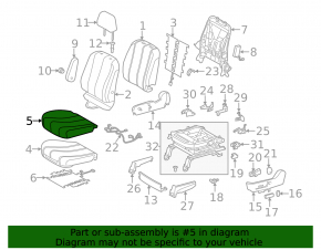 Водительское сидение Toyota Sienna 11-14 без airbag, велюр серое