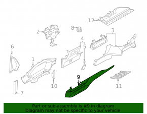 Накладка передней панели Ford Escape MK4 20-22 серая