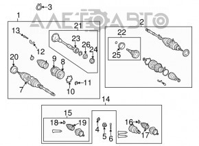 Привод полуось передняя левая Lexus RX300 98-03 FWD