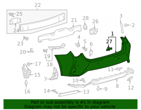 Bara spate nefinisată pentru Lexus RC300 RC350 19-25 restilizată, pentru senzori de parcare