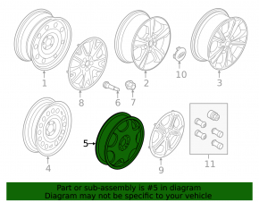 Запасное колесо докатка Ford Escape MK3 13-19 R17 165/70, литье