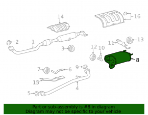 Глушитель задняя часть бочка Toyota Avalon 13-18 2.5 hybrid примята