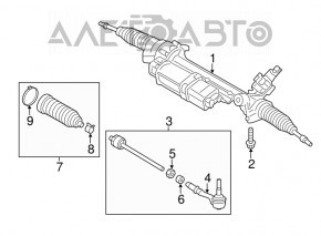 Рейка рулевая BMW X3 F25 11-17 электро, без тяг, стучит