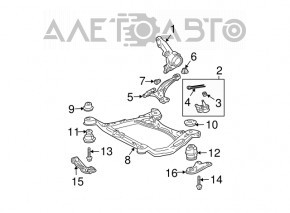 Лопух переднего подрамника задний левый Lexus RX300 RX330 RX350 RX400h 06-09