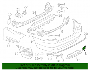 Заглушка буксировочного крюка заднего бампера BMW 5 F10 14-16 Modern Line