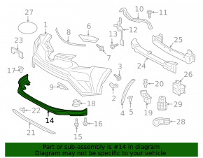 Губа переднего бампера Toyota Rav4 16-18 LE