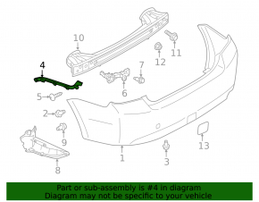 Крепление заднего бампера правое верхнее Subaru Impreza 4d 17-23 GK