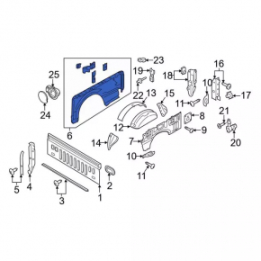 Крыло заднее правое Ford F-150 15-20