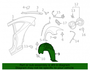 Подкрылок задний левый VW Beetle 12-19