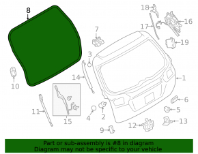 Уплотнитель резина двери багажника Subaru Outback 15-19