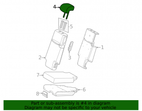Tetieră centrală spate pentru al doilea rând de scaune pentru Toyota Sienna 21-26, material textil gri, curățabilă chimic