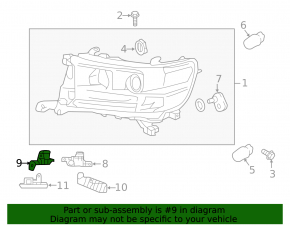 Крепление левой фары верхнее левое Toyota Land Cruiser 16-21 рест