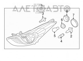 Фара передняя левая Hyundai Elantra 14-16 MANUAL