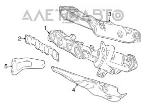 Galerie de evacuare cu convertor catalitic pentru Toyota Prius 50 16-21 cu protecție