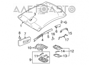 Козырек левый Mitsubishi Galant 04-08 серый